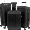 Travelsuitcase - Parma- Ruimbagage Reiskoffer - Polycarbonaat- Zwart - Hoogglans - Maat L / 93 Liter -Bagage24 Winkel 1003x1200