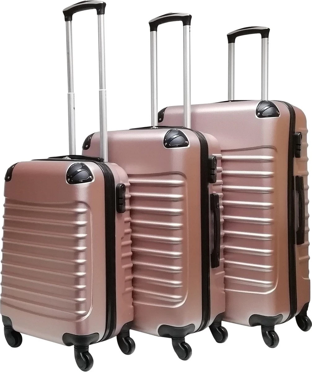 Castillo Trimix 3 Delige ABS Kofferset - Rosé Goud 3 Castillo Trimix 3 Delige ABS Kofferset - Rosé Goud