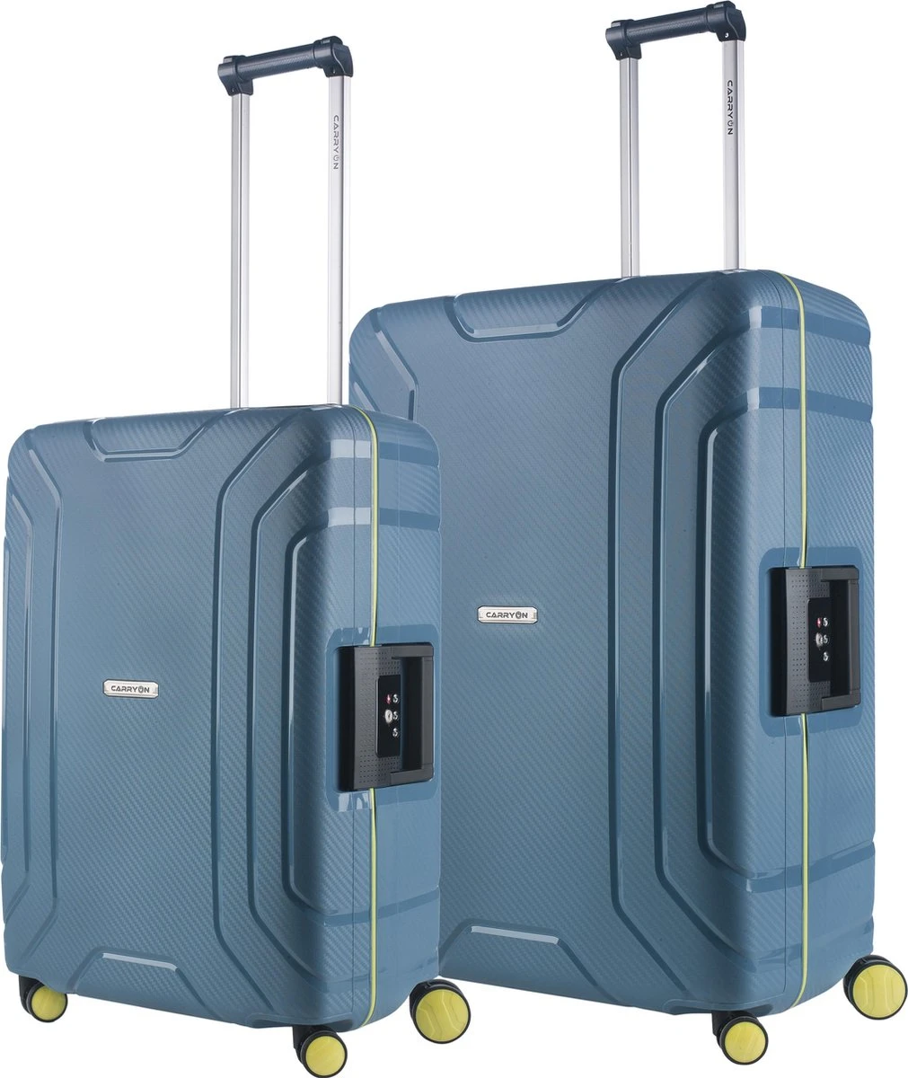 CarryOn Steward Kofferset - 2-delige TSA Trolleyset Met Kliksloten - Dubbele Wielen - Blauw 3 CarryOn Steward Kofferset - 2-delige TSA Trolleyset Met Kliksloten - Dubbele Wielen - Blauw