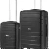 TravelZ Big Bars Kofferset - Trolleyset TSA 2-delig - Handbagage En Groot - Zwart -Bagage24 Winkel 1015x1200 1