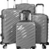 Monopol - Messina - Reiskofferset 4delig! - Hoog Kwaliteit Polycarbonaat - Antraciet- Set / 221 Liter! -Bagage24 Winkel 1018x1200