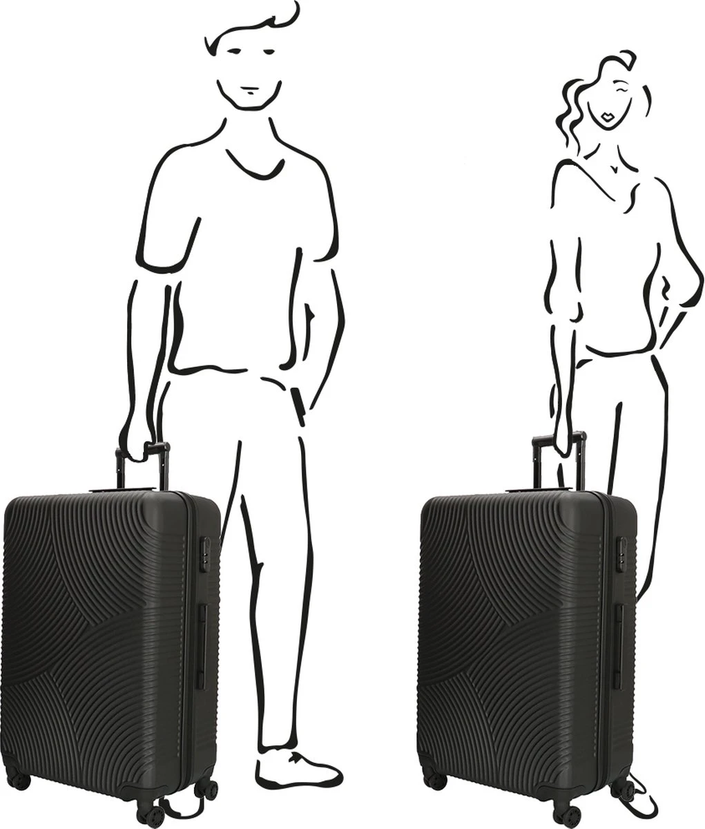 Enrico Benetti Koffer / Trolley / Reiskoffer - 75 X 46 X 25 Cm - 93 Liter - ABS - Maat L - Louisville - Zwart 4 Enrico Benetti Koffer / Trolley / Reiskoffer - 75 X 46 X 25 Cm - 93 Liter - ABS - Maat L - Louisville - Zwart - Afbeelding 2