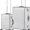 CarryOn Kofferset ULD - Luxe Aluminium Handbagage Koffer 55cm + 76cm Grote Reiskoffer - Dubbel TSA Slot - Zilver -Bagage24 Winkel 1034x1200