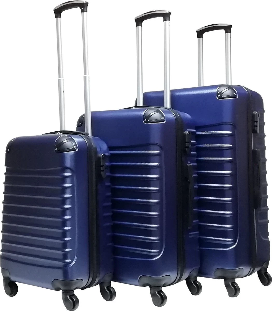 Castillo Trimix 3 Delige ABS Kofferset - Donkerblauw 3 Castillo Trimix 3 Delige ABS Kofferset - Donkerblauw