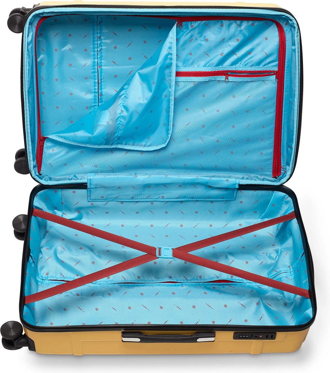 Tesla PC - Reiskoffer - 75 Cm - 4 Wielen - Geel 5 Tesla PC - Reiskoffer - 75 Cm - 4 Wielen - Geel - Afbeelding 3