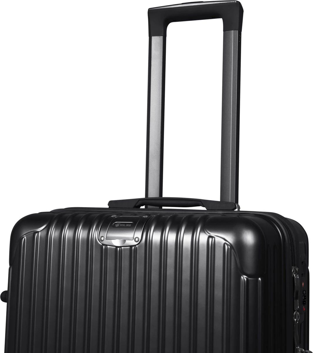 Royal Swiss - Kofferset - Cijferslot- Lichtgewicht Koffer - 4 Wielen- Zwart 13 Royal Swiss - Kofferset - Cijferslot- Lichtgewicht Koffer - 4 Wielen- Zwart - Afbeelding 11