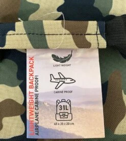 Handbagage Rugzak 31 Liter Backpack - Alle Vliegtuigmaatschappijen! - 45x35x20cm - Rugzak - Lichtgewicht - Camo -Bagage24 Winkel 1070x1200 3