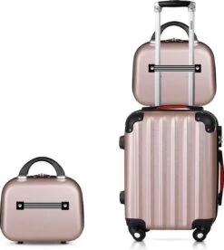 Monzana Hardcase Kofferset 4 Delig - Baseline Beautycase/M/L/XL - Rosé 29 Monzana Hardcase Kofferset 4 Delig - Baseline Beautycase/M/L/XL - Rosé -Bagage24 Winkel 1072x1200