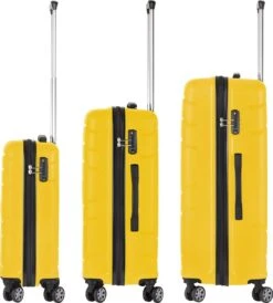 TravelZ Big Bars Kofferset - Trolleyset 3-delig Met TSA-slot - Geel -Bagage24 Winkel 1082x1200