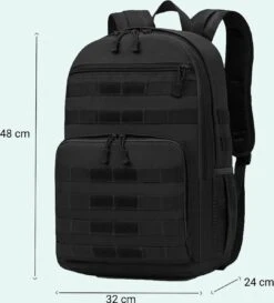 Waterdichte Rugzak - Hybride Tactical Backpack - Reistas Handbagage - Wandelrugzak - Grote Schooltas Zwart 20 Waterdichte Rugzak - Hybride Tactical Backpack - Reistas Handbagage - Wandelrugzak - Grote Schooltas Zwart -Bagage24 Winkel 1087x1200 5