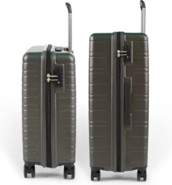 ©TROLLEYZ - Amsterdam No.9 - Kofferset 2 Delig - 55cm+78cm Met TSA Slot - Dubbele Wielen - 360° Spinners - 100% ABS - Reiskoffers In Cloudy Grey -Bagage24 Winkel 1116x1200