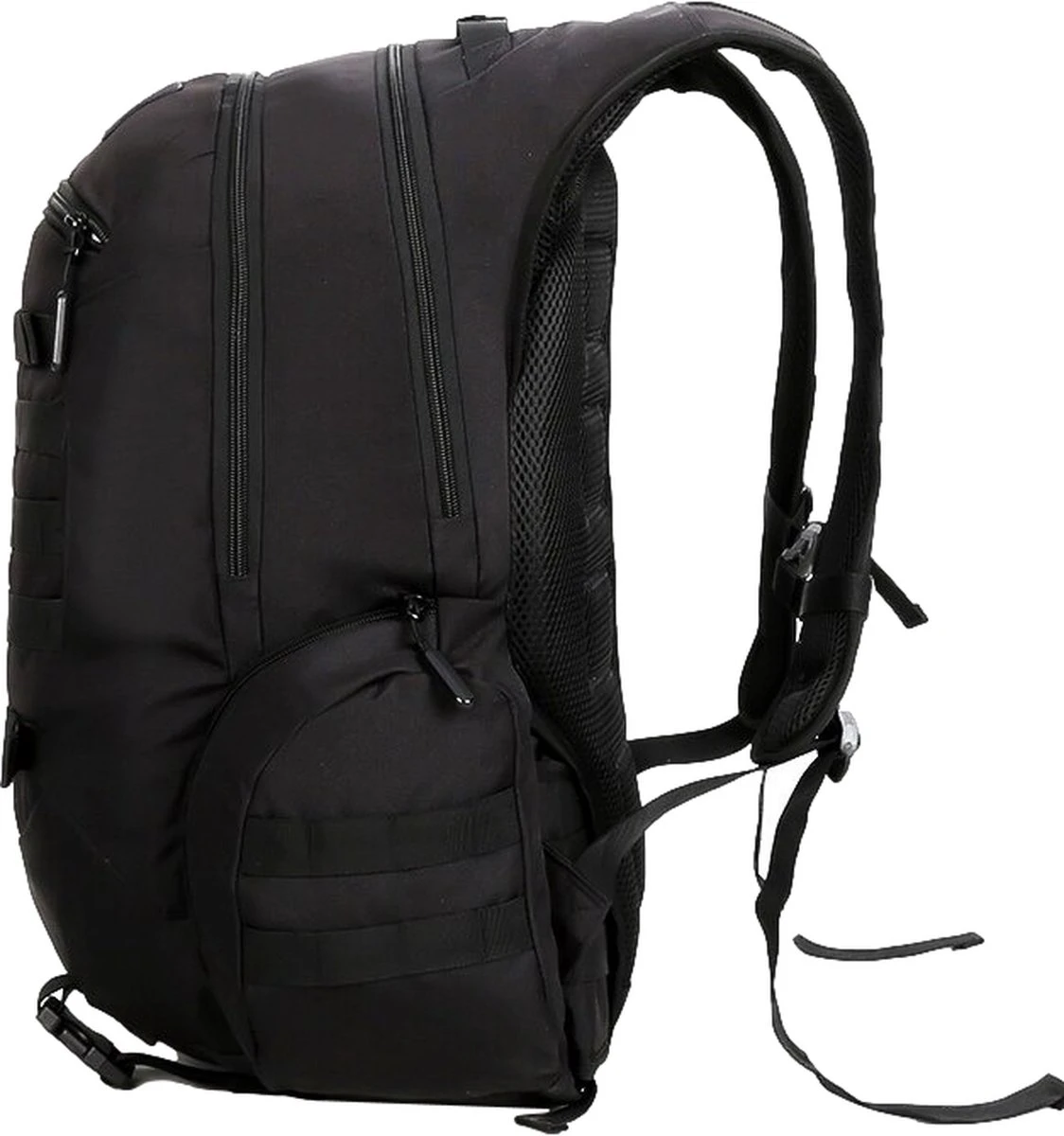 Waterdichte Rugzak Tactical Backpack Met Gratis Paracord - Vierdaagse Wandelrugzak - Schooltas Reistas Handbagage Zwart 4 Waterdichte Rugzak Tactical Backpack Met Gratis Paracord - Vierdaagse Wandelrugzak - Schooltas Reistas Handbagage Zwart - Afbeelding 2