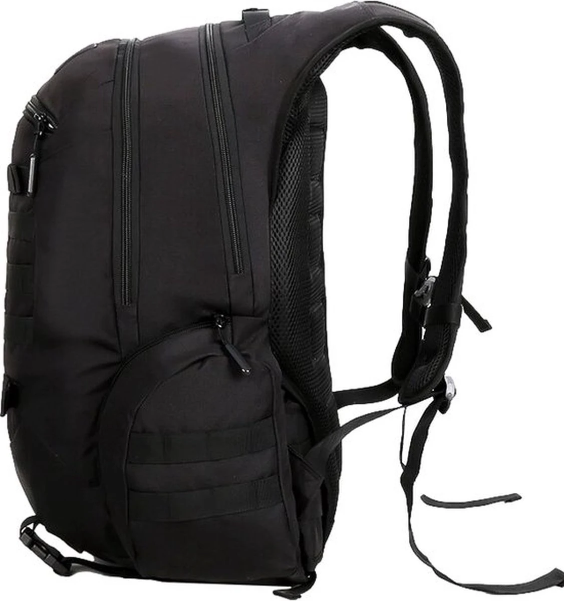 Waterdichte Rugzak Tactical Backpack Met Gratis Paracord - Vierdaagse Wandelrugzak - Schooltas Reistas Handbagage Zwart 11 Waterdichte Rugzak Tactical Backpack Met Gratis Paracord - Vierdaagse Wandelrugzak - Schooltas Reistas Handbagage Zwart - Afbeelding 9