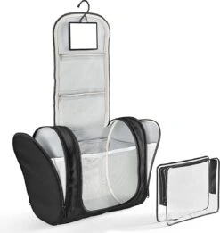 Grote Toilettas Met Spiegel, Haak + Binnenvakken + Zijvakken, Waterbestendig, Trip Vakantie Handbagage Mannen Vrouwen | Travel Organizer Kit -Bagage24 Winkel 1135x1200 1