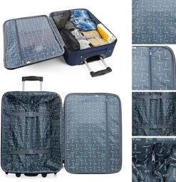 NaSK - Suitcase - Klein Reis Koffer - Met Wielen - Hand Koffer 55x40x20 Met Telescoopsteel - Lichtgewicht Cabin Max Hanbagage Luggage Met TSA-cijferslot - Carry On Suitcase In 55cm -Bagage24 Winkel 1164x1200 1