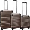 Travelerz Kofferset 3 Delig Met Wielen En Cijferslot - Handbagage Koffers - ABS - Champagne -Bagage24 Winkel 1185x1200
