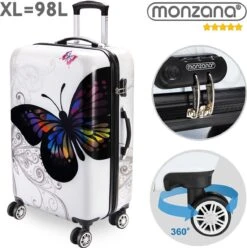 Monzana Hardcase Koffer Vlinder XL - Polycarbonaat 89L 75x49x29cm -Bagage24 Winkel 1197x1200 1