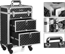 Cosmetic Case Trolley - Professionele Make-up Case - Kapperskoffer Met 4 Uitneembare Wielen -Bagage24 Winkel 1200x1003