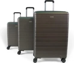 ©TROLLEYZ - Amsterdam No.9 - Kofferset 3 Delig - 55cm+69cm+78cm Met TSA Slot - Dubbele Wielen - 360° Spinners - 100% ABS - Reiskoffers In Cloudy Grey -Bagage24 Winkel 1200x1022