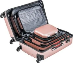 Monzana Hardcase Kofferset 4 Delig - Baseline Beautycase/M/L/XL - Rosé 18 Monzana Hardcase Kofferset 4 Delig - Baseline Beautycase/M/L/XL - Rosé -Bagage24 Winkel 1200x1024