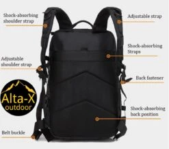 Alta-X Tactical Backpack 45l | Tactische Rugzak | Leger Rugtas - Sport - School - Werk | Zwart - Leger Tas -Bagage24 Winkel 1200x1053 5