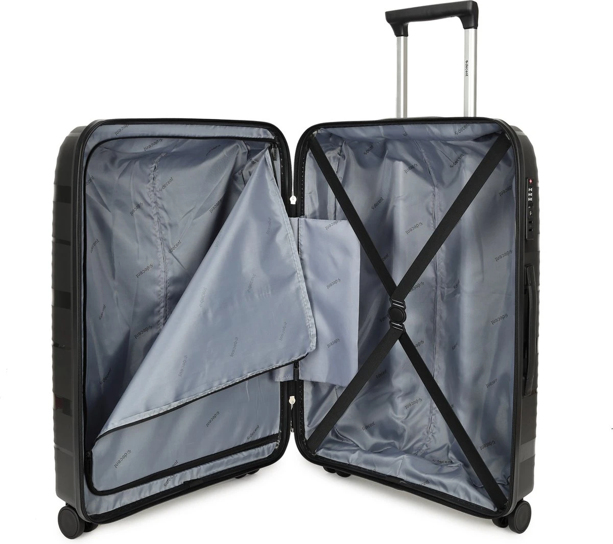 Decent EXPLORER PP Trolley 77 Cm - 106 Liter - TSA Slot - Black 6 Decent EXPLORER PP Trolley 77 Cm - 106 Liter - TSA Slot - Black - Afbeelding 4