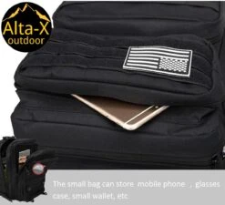 Alta-X Tactical Backpack 45l | Tactische Rugzak | Leger Rugtas - Sport - School - Werk | Zwart - Leger Tas -Bagage24 Winkel 1200x1093 3