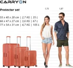 CarryOn Protector Luxe 3-delige Kofferset - Trolleyset Met TSA-kliksloten - Terra -Bagage24 Winkel 1200x1107