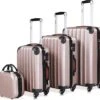 Monzana Hardcase Kofferset 4 Delig - Baseline Beautycase/M/L/XL - Rosé