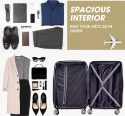 Merax 3-delig Kofferset Met TSA Slot - Trolleyset ABS 40L, 70L & 110 Liter - Goud -Bagage24 Winkel 1200x1111