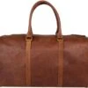 Fana Bags Leren Weekendtas Cognac - Leren Reistas - Grote Reistas Leder - Cadeau Mannen - Reistas/Weekendtas/Sporttas Echt Leer - Duffel Bag -Bagage24 Winkel 1200x1113
