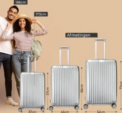 Royal Swiss - Reis Koffer - 76cm - Cijferslot- Lichtgewicht Koffer - 4 Wielen - Silver -Bagage24 Winkel 1200x1114