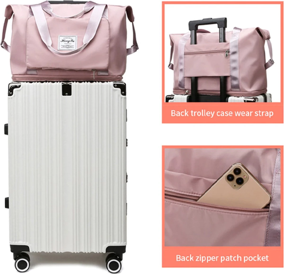 Merkloos Opvouwbare Handbagage Reistas – Opvouwbaar Tot 28 X 18 Cm – Grijs 15 Merkloos Opvouwbare Handbagage Reistas – Opvouwbaar Tot 28 X 18 Cm – Grijs - Afbeelding 13