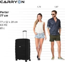 CarryOn Porter ® Reiskoffer - 77cm Trolley Met TSA-slot - 100 Ltr - OKOBAN Registratie - Zwart -Bagage24 Winkel 1200x1158 5