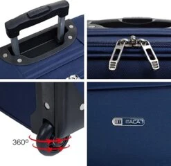NaSK - Suitcase - Klein Reis Koffer - Met Wielen - Hand Koffer 55x40x20 Met Telescoopsteel - Lichtgewicht Cabin Max Hanbagage Luggage Met TSA-cijferslot - Carry On Suitcase In 55cm -Bagage24 Winkel 1200x1164