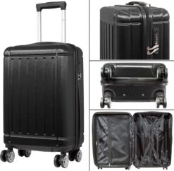 Travelsuitcase - Parma- Ruimbagage Reiskoffer - Polycarbonaat- Zwart - Hoogglans - Maat L / 93 Liter -Bagage24 Winkel 1200x1178 1