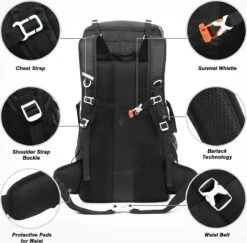 Merkloos Hiking Backpack 50L, Men Women Waterproof Trekking Backpack Travel Backpack Outdoor Hiking Backpack With Rain Cover, Backpacker Backpack For Hiking, Mountaineering, Camping, Travel Sports -Bagage24 Winkel 1200x1179