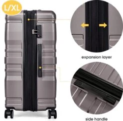 Merax 3-delig Kofferset Met TSA Slot - Trolleyset ABS 40L, 70L & 110 Liter - Grijs 16 Merax 3-delig Kofferset Met TSA Slot - Trolleyset ABS 40L, 70L & 110 Liter - Grijs -Bagage24 Winkel 1200x1186