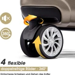 Merax 3-delig Kofferset Met TSA Slot - Trolleyset ABS 40L, 70L & 110 Liter - Goud -Bagage24 Winkel 1200x1189