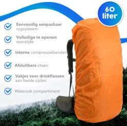Trekking - Reistas - Rs&k - Backpack - Travelbag - 60 L - Blauw -Bagage24 Winkel 1200x1190 3