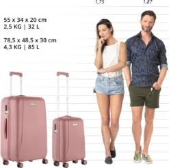CarryOn Skyhopper Kofferset – TSA Handbagage + Reiskoffer 78cm – Dubbele Wielen - Old Pink 11 CarryOn Skyhopper Kofferset – TSA Handbagage + Reiskoffer 78cm – Dubbele Wielen - Old Pink -Bagage24 Winkel 1200x1193 2