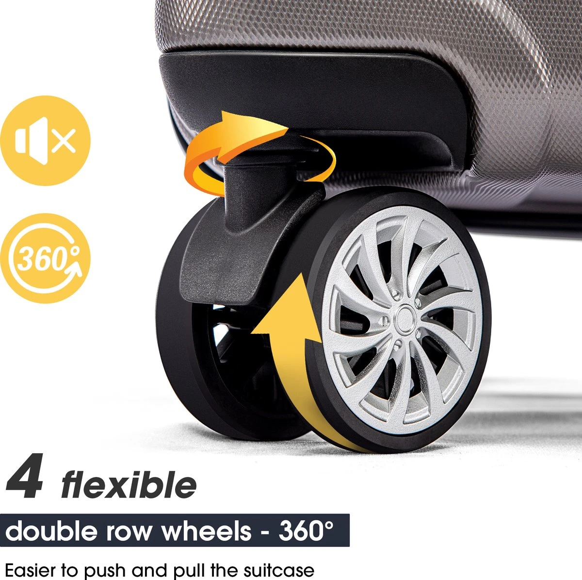 Merax 3-delig Kofferset Met TSA Slot - Trolleyset ABS 40L, 70L & 110 Liter - Grijs 8 Merax 3-delig Kofferset Met TSA Slot - Trolleyset ABS 40L, 70L & 110 Liter - Grijs - Afbeelding 6