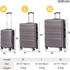 Merax 3-delig Kofferset Met TSA Slot - Trolleyset ABS 40L, 70L & 110 Liter - Grijs 18 Merax 3-delig Kofferset Met TSA Slot - Trolleyset ABS 40L, 70L & 110 Liter - Grijs -Bagage24 Winkel 1200x1195 2