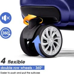 Merax 3-delig Kofferset Met TSA Slot - Trolleyset ABS 40L, 70L & 110 Liter - Blauw -Bagage24 Winkel 1200x1195 5