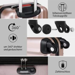 Monzana Hardcase Kofferset 4 Delig - Baseline Beautycase/M/L/XL - Rosé 27 Monzana Hardcase Kofferset 4 Delig - Baseline Beautycase/M/L/XL - Rosé -Bagage24 Winkel 1200x1198 2
