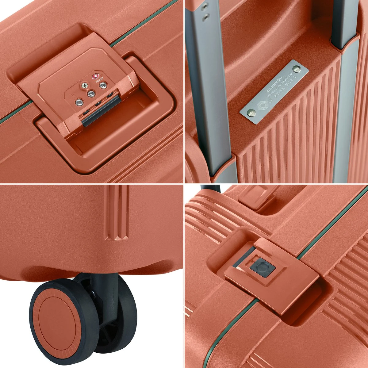 CarryOn Protector Luxe Kofferset - TSA Trolleyset M+L Formaat Met Kliksloten - Terra 5 CarryOn Protector Luxe Kofferset - TSA Trolleyset M+L Formaat Met Kliksloten - Terra - Afbeelding 3