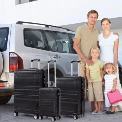 Merax 3-delig Kofferset Met TSA Slot - Trolleyset ABS 40L, 70L & 110 Liter - Zwart -Bagage24 Winkel 1200x1200 148