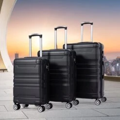 Merax 3-delig Kofferset Met TSA Slot - Trolleyset ABS 40L, 70L & 110 Liter - Zwart -Bagage24 Winkel 1200x1200 149