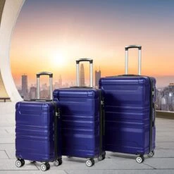 Merax 3-delig Kofferset Met TSA Slot - Trolleyset ABS 40L, 70L & 110 Liter - Blauw -Bagage24 Winkel 1200x1200 206