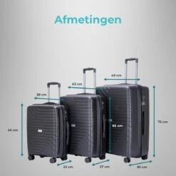 Legage Kofferset - Kofferset 3-Delig - Inclusief TSA Sloten - 1 Handbagage Koffer - Trolley - Zwart -Bagage24 Winkel 1200x1200 281